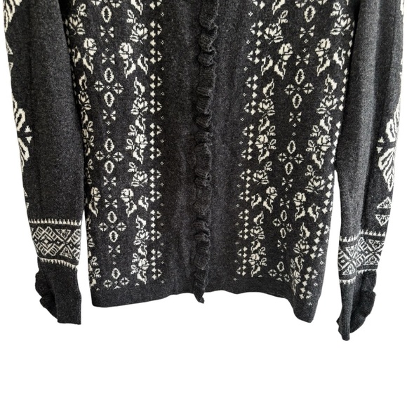 Sundance Anya Nordic Fair Isle Wool Blend Sweater Cardigan Full Zip Size Small - Picture 4 of 16